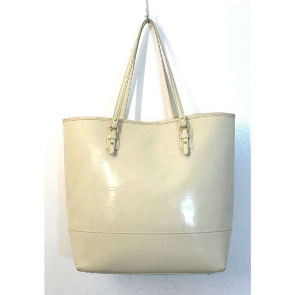 LRG RLL RALPH LAUREN IVORY EQUESTRIAN GENUINE LEATHER TOTE HANDBAG SHOULDER BAG - Picture 2 of 10